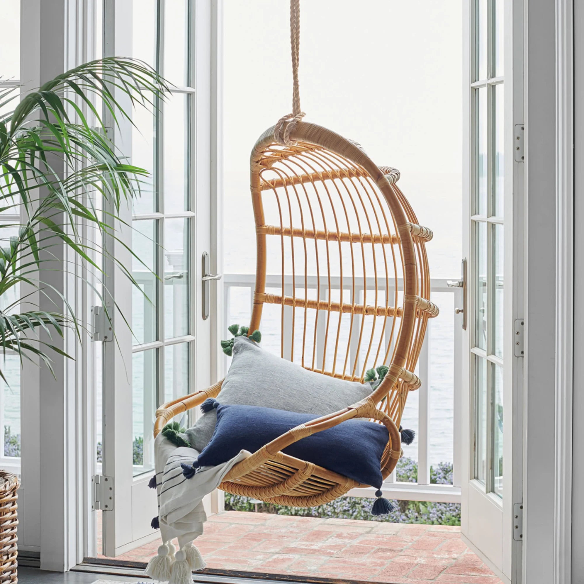 BohoBoho Ortu Rattan Hanging Chair without Stand, Natural