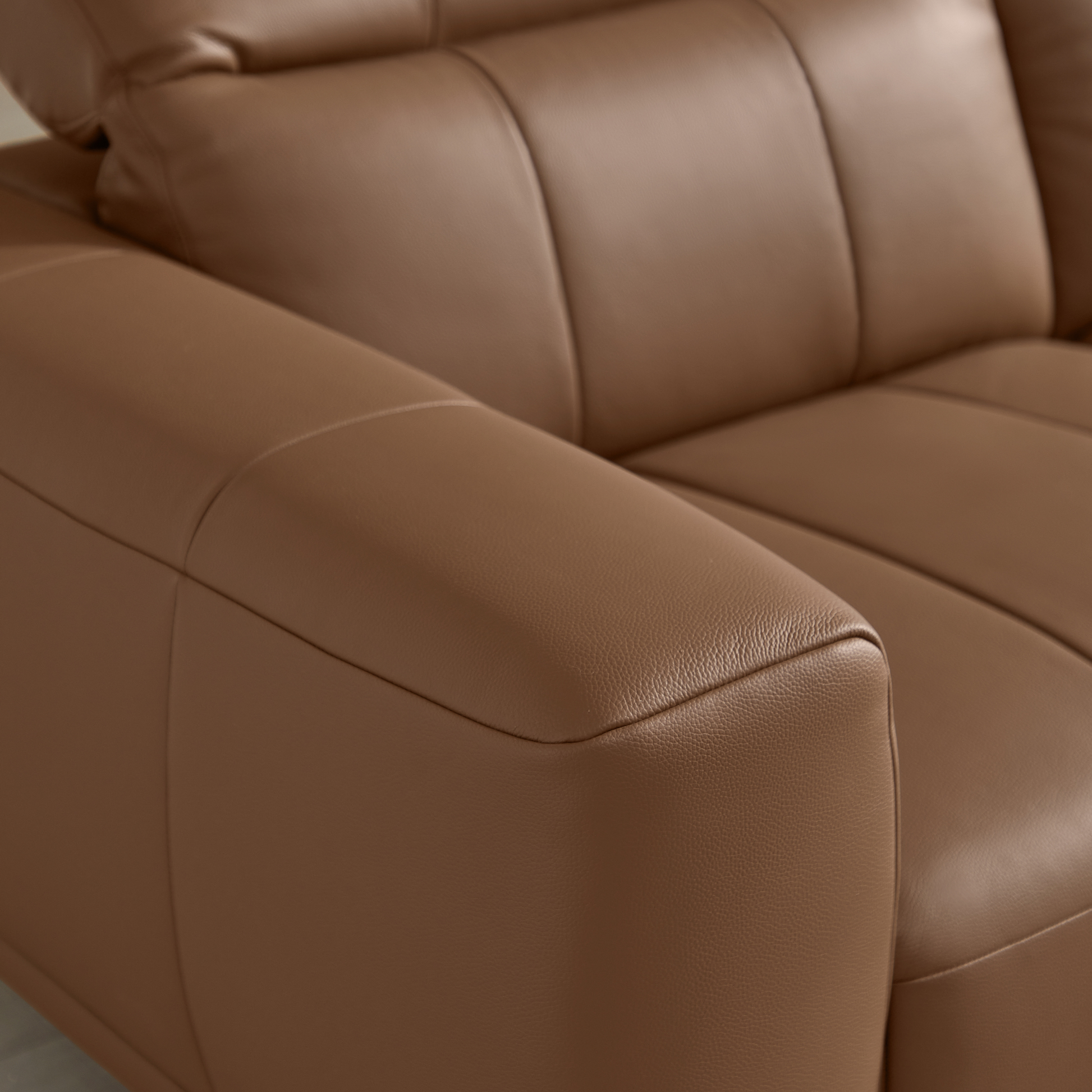 Linspire Crest Leather 4-Seater Sofa, Brown