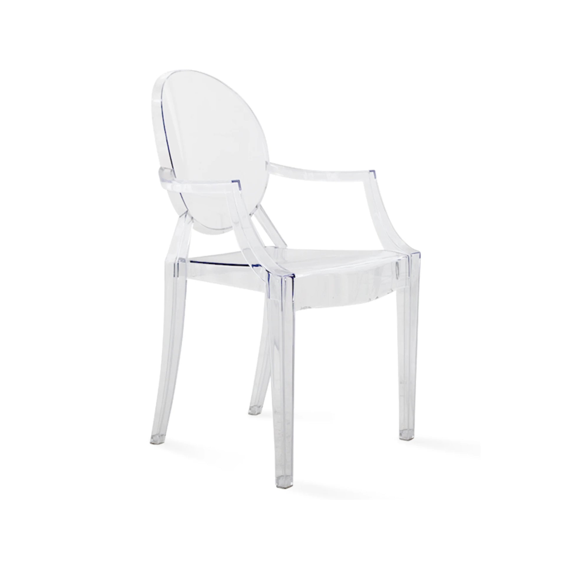 Philippe Starck Louis Ghost Chair with Arms Replica, Transparent