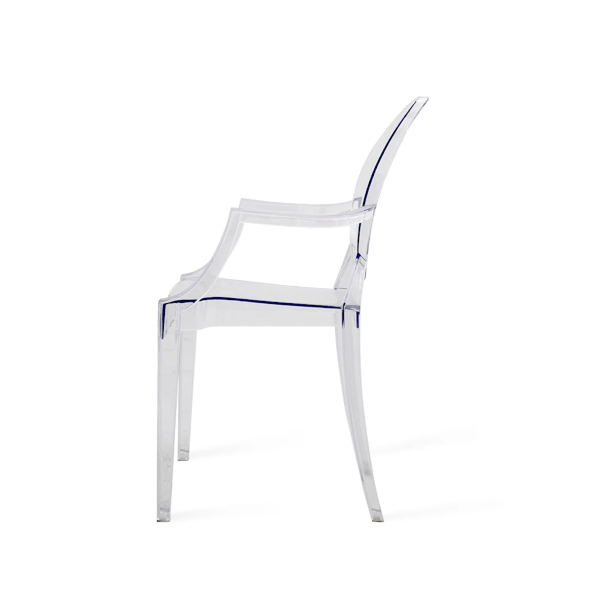Philippe Starck Louis Ghost Chair with Arms Replica, Transparent