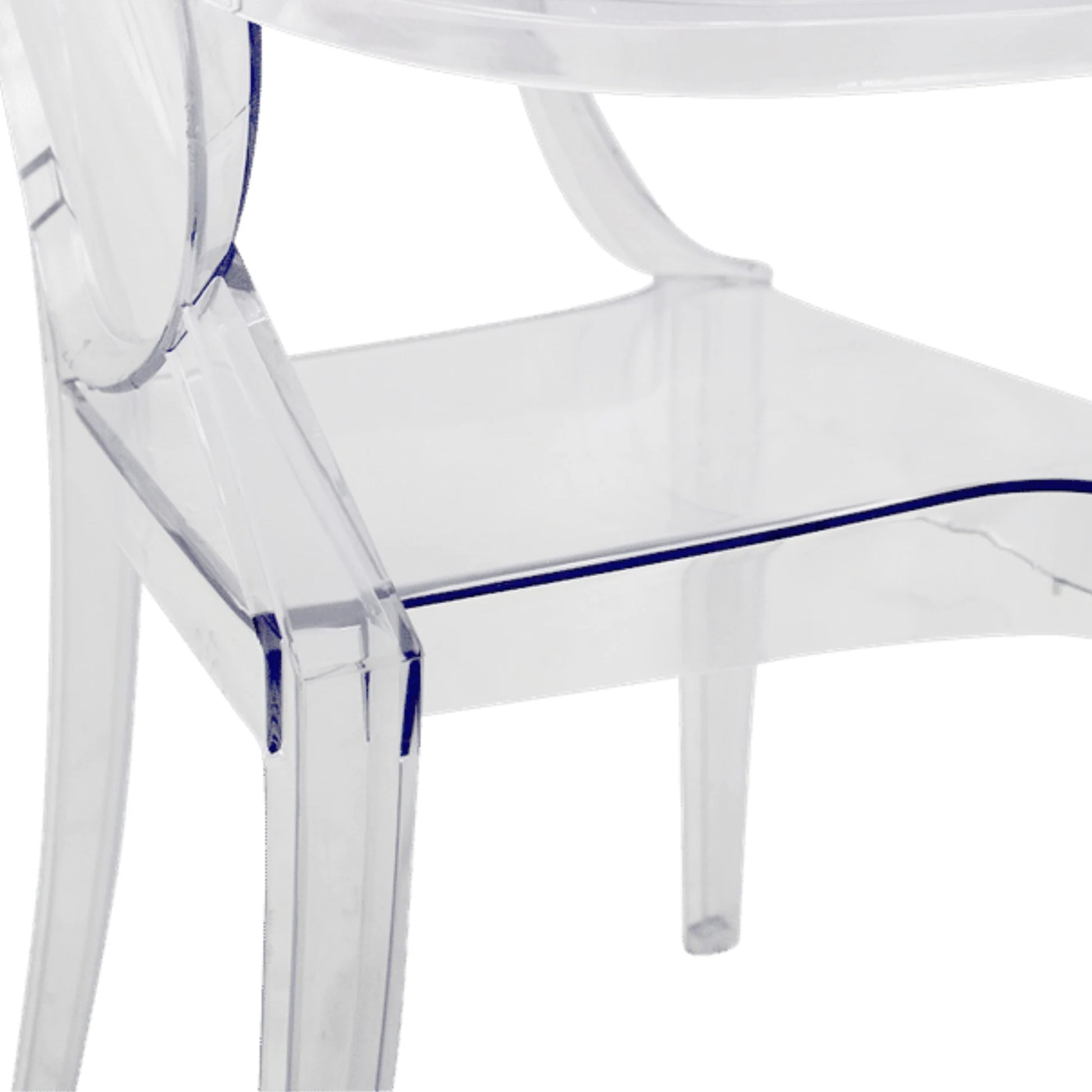 Philippe Starck Louis Ghost Chair with Arms Replica, Transparent