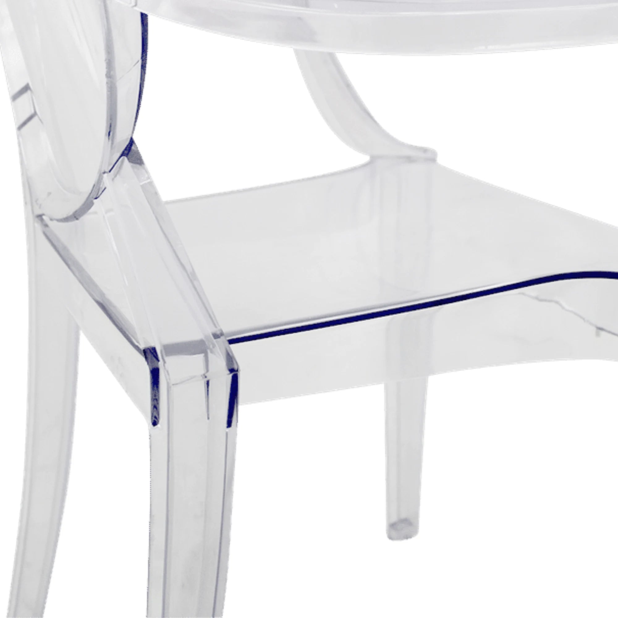 Philippe Starck Louis Ghost Chair with Arms Replica, Transparent
