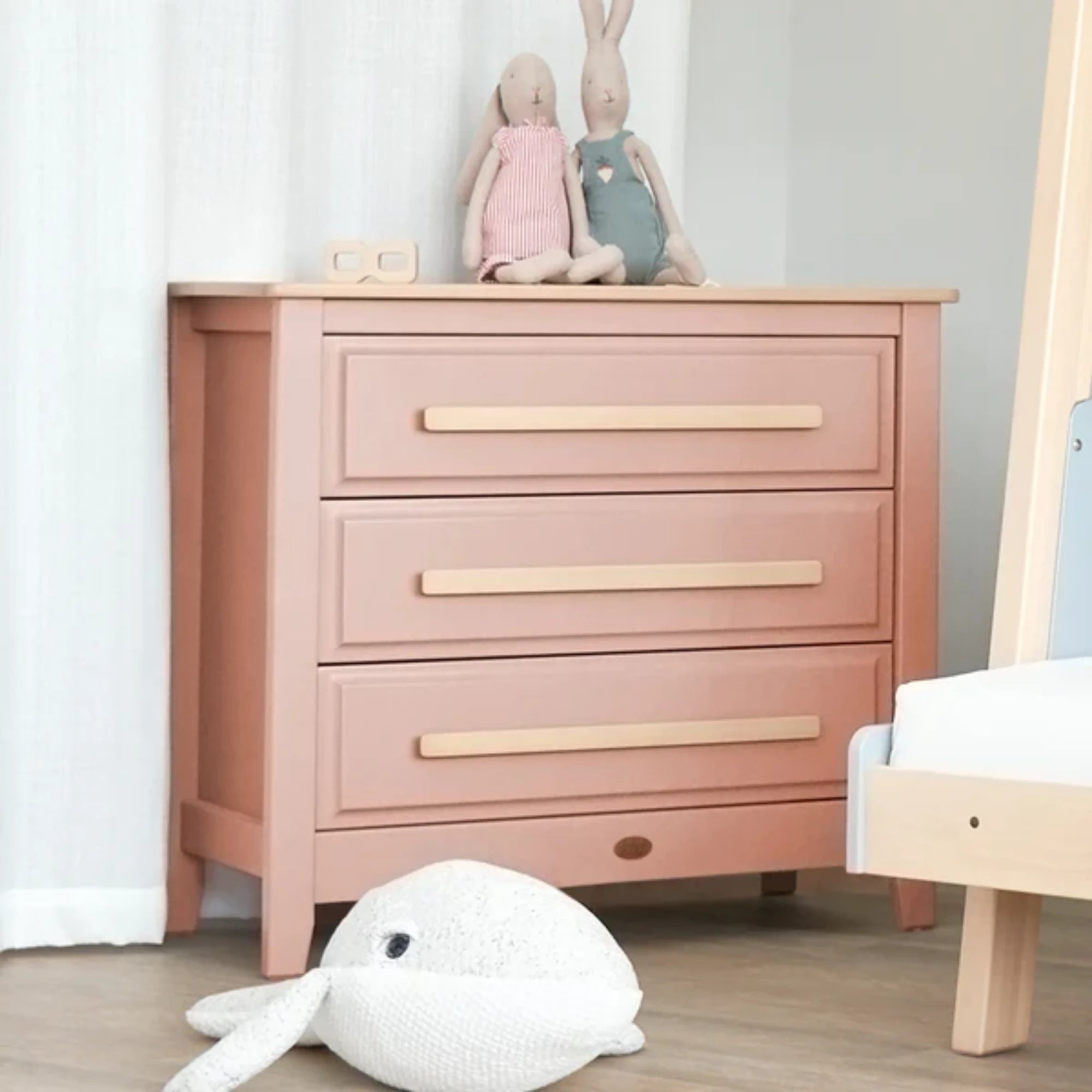 Boori Linear Kids 3 Drawer Chest Smart Assembly, Cherry and Almond