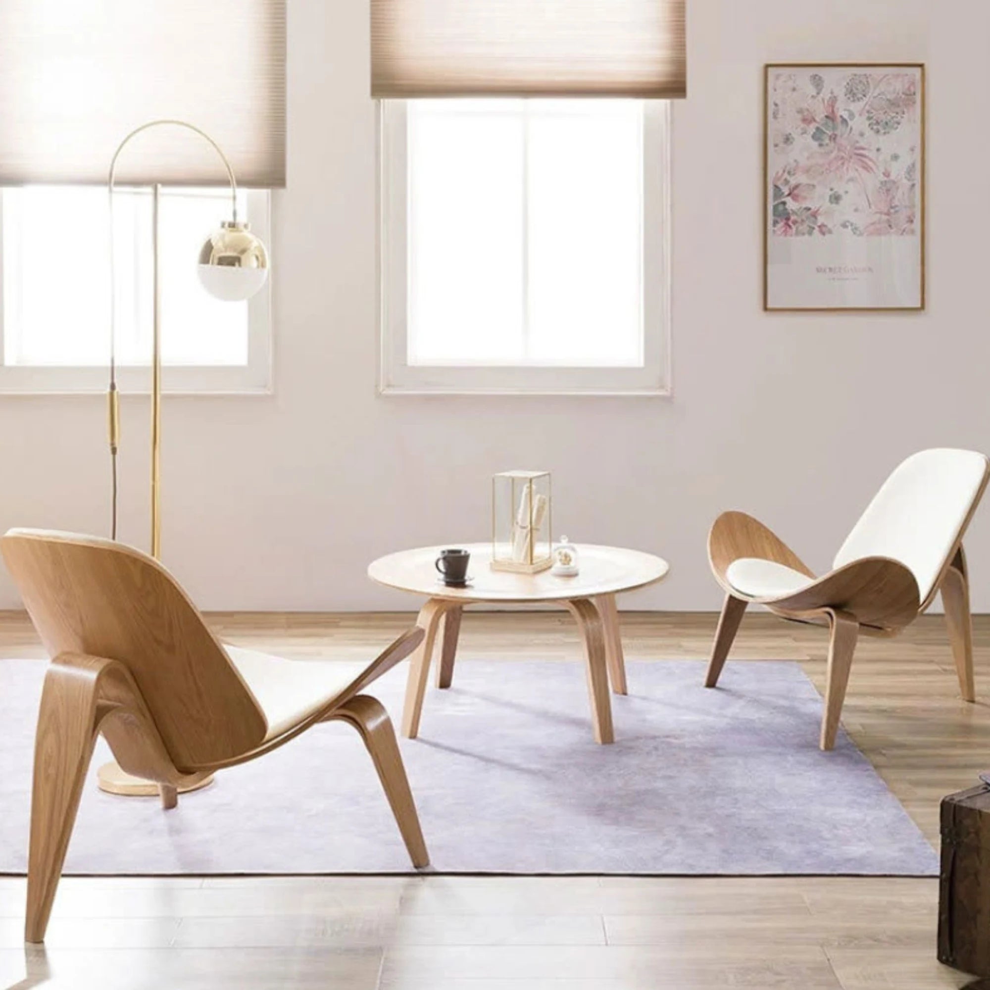 MODE Hans Wegner 2PCS Living Room Set, White